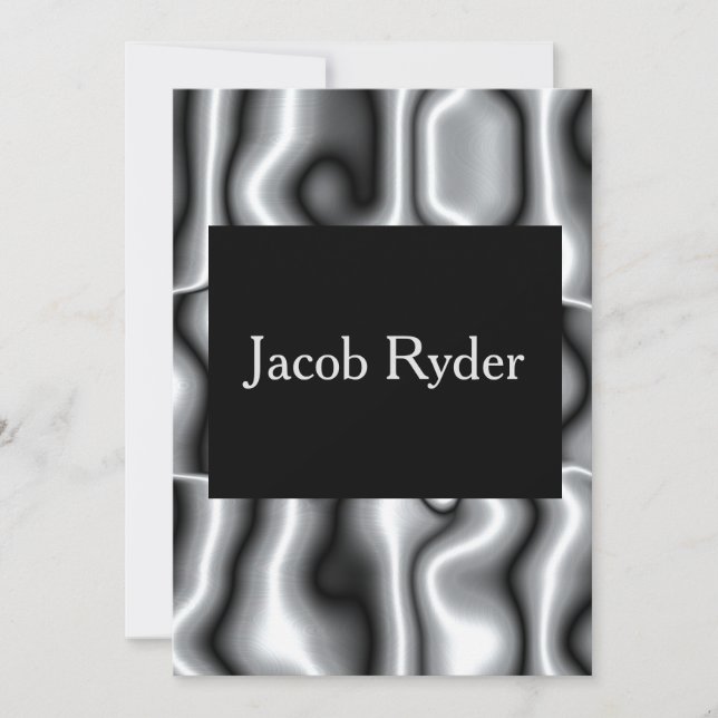 Invitation Silver Metal Bar Mitzvah (Devant)