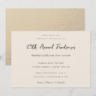 INVITATION SILVER PEACH SKETCH STRIPED LINE ÉVÉNEMENT D'ENTRE