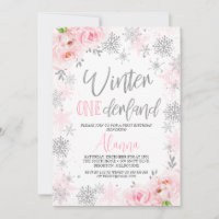 Silver Pink Snowflakes Hiver Onederland Anniversai