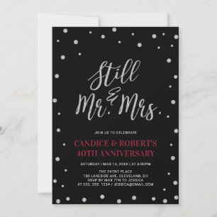 Invitation Silver & Ruby, 40e anniversaire de Mariage Invitat