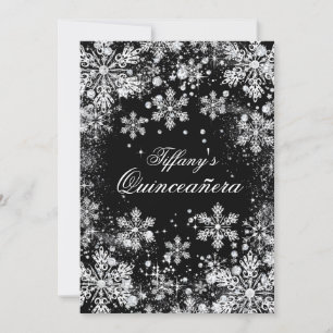 Invitation Silver Snowflake Hiver Merveilles Quinceanera