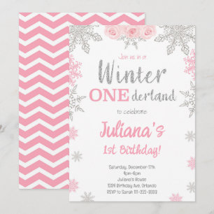 Invitation Silver Snowflake Winter Wonderland Anniversaire In