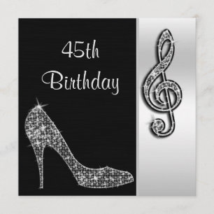 Invitation Silver Stiletto et Treble Cleft 45e anniversaire