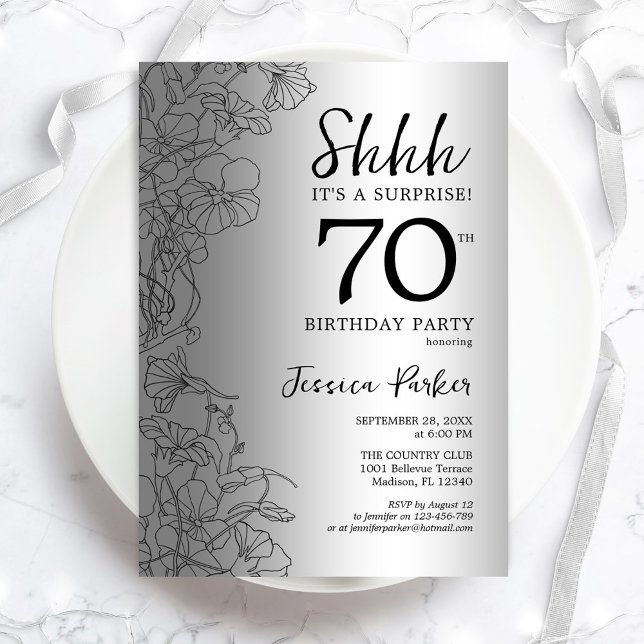 Invitation Silver Surprise 70e anniversaire (Créateur téléchargé)