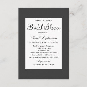 Invitation Simpl noir et blanc élégant simple de