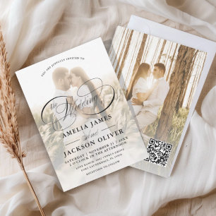 Invitation Simple 2 superposition de photo calligraphie maria