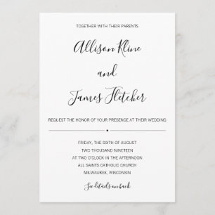 Invitation simple à deux côtés avec RSVP en ligne