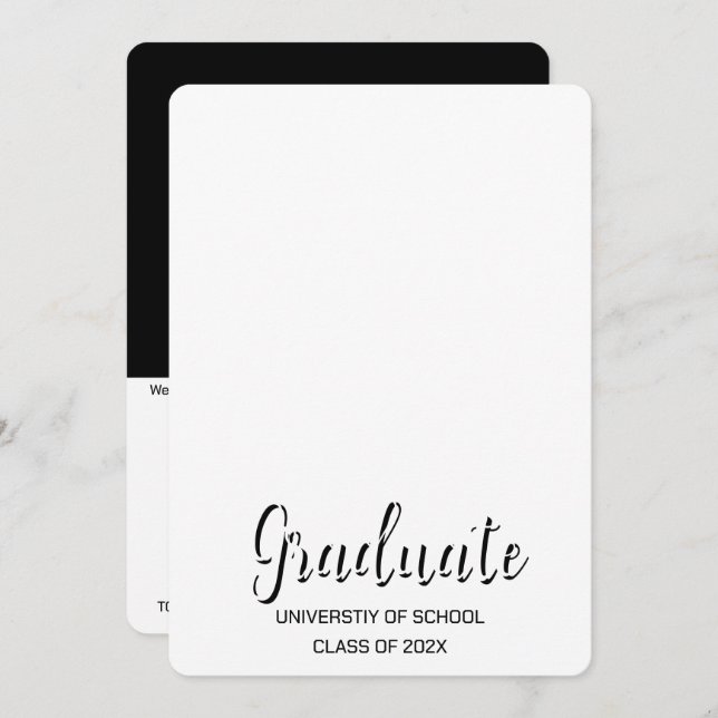 Invitation simple à deux diplômes photo (Devant / Derrière)