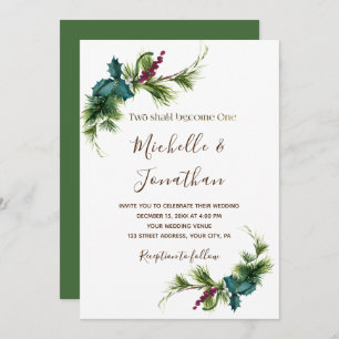 Invitation Simple À feuillage persistant verdure Floral Maria