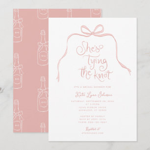 Invitation simple à la douche nuptiale en bois ros