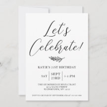 Invitation simple à la fête d'anniversaire