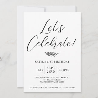 Invitation simple à la fête d'anniversaire