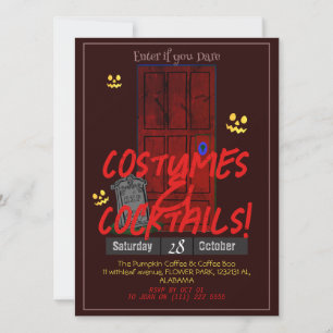 Invitation Simple adulte sombre Halloween Party mystérieuse p