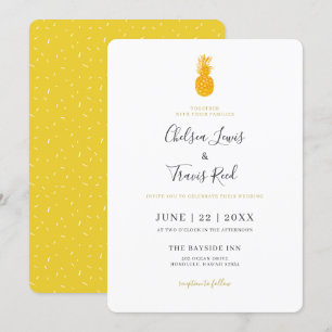 Invitation Simple ananas Hawaii Destination Mariage