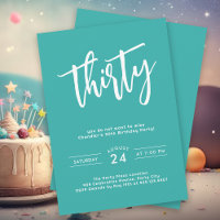 Simple Aqua Colorful 30th Birthday Party