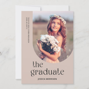Invitation Simple Arch Dusty Rose Photo Graduation Party