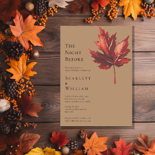 Invitation Simple Automne Mariage En Terracotta La Nuit Avant