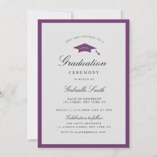 Invitation simple avec bordure violette pour la cé