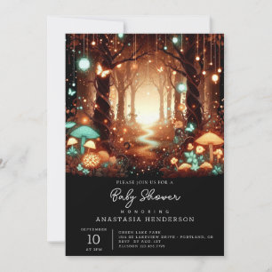 Invitation Simple Baby shower forestier majestueux enchanté