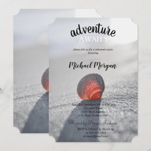 Invitation Simple Beach Seashell Retraite Party