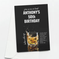 Simple Black Men's Whiskey Birthday Party