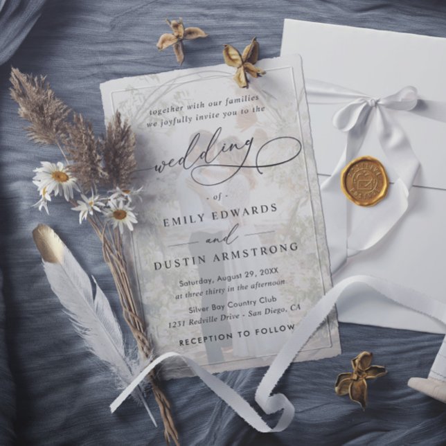 Invitation Simple Black & White Overlay Photo Wedding (Créateur téléchargé)