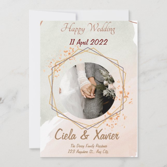 Invitation Simple Black & White Overlay Photo Wedding Invitat (Devant)