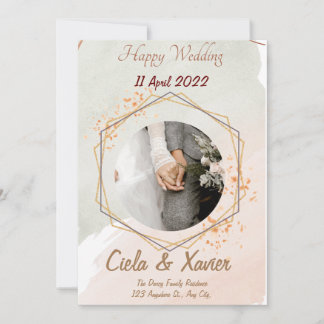 Invitation Simple Black & White Overlay Photo Wedding Invitat