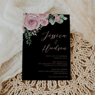 Invitation Simple Blush Elegance Mariage botanique
