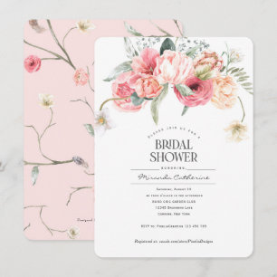 Invitation Simple bohème fleuri style chic jardin nuptial 