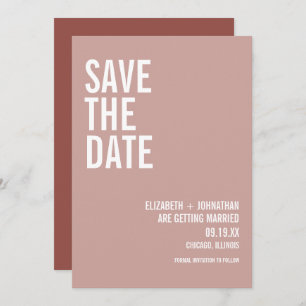 Invitation Simple Boho Dusty Typographie Rose Enregistrer La 