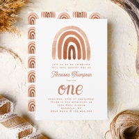 Simple Boho Rainbow Earth Tone Chaque année Annive