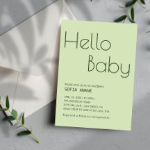 Simple Bonjour bébé Sage vert Genre Neutre