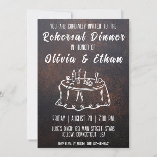 Invitation simple botanique et rustique dîner de répétition