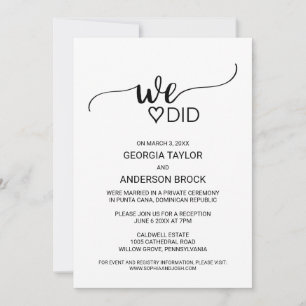 Invitation Simple calligraphie noire que nous avons fait