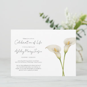 Invitation Simple Célébration de la Vie de Lys Calla Funérail