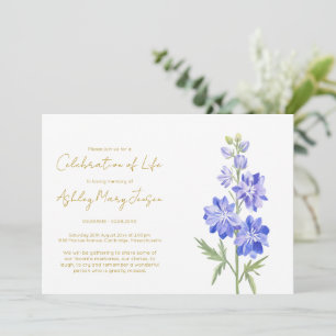Invitation Simple célébration de vie de Larkspur