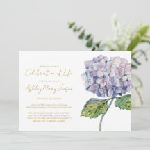 Simple Célébration de Vie d'Hydrangea Funérailles