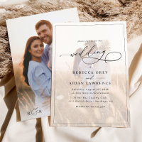 Simple Chic Calligraphie Monogramme Mariage photo