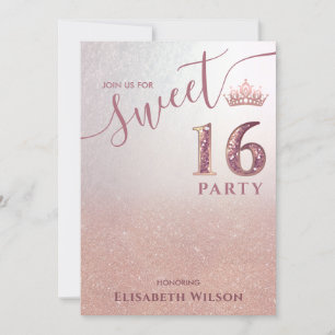 Invitation Simple chic Cool rose or tiara doux 16