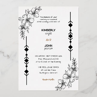 Invitation simple chic Mariage Rose Gold Foil