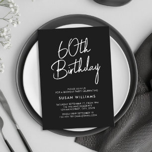 Invitation Simple chic moderne 60e anniversaire