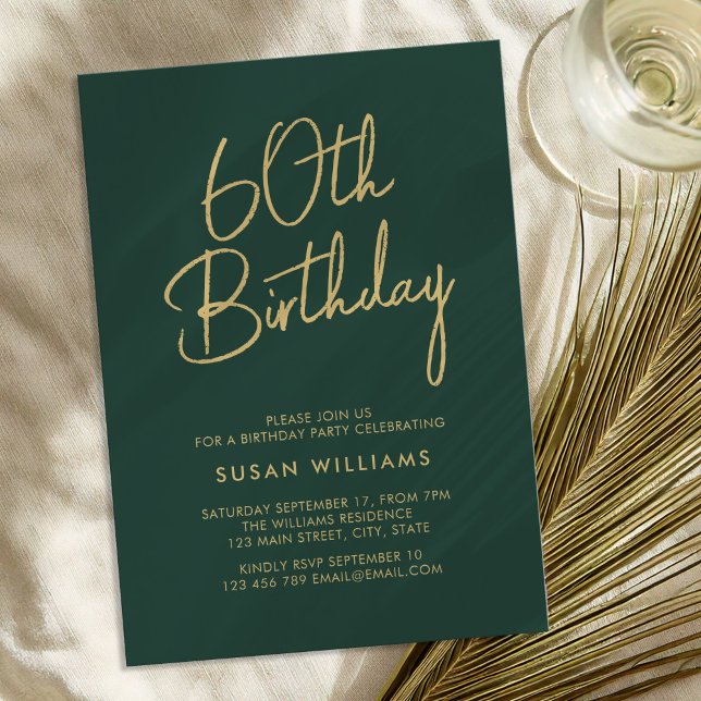 Invitation Simple chic moderne 60e anniversaire (Créateur téléchargé)