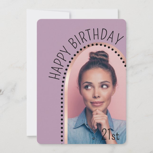 Invitation Simple Chic N'Importe Quel Âge Anniversaire Rose G (Devant)