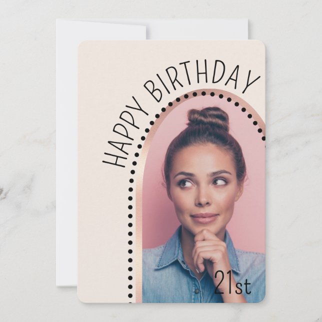 Invitation Simple Chic N'Importe Quel Âge Anniversaire Rose G (Devant)