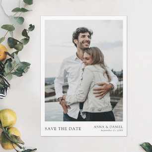 Invitation Simple Chic Photo Enregistrer la date de mariage I