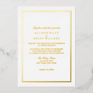 Invitation simple classique Gold Foil