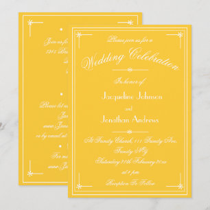 Invitation Simple Classique Jaune Ensoleillé Tout En Un Maria