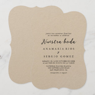 Invitation Simple classique Kraft Nuestra Boda Mariage