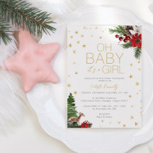 Simple classique Noël Blanc Oh bébé fille Douche